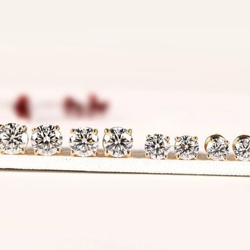 Round Brilliant Cut Moissanite Diamond Classic Solitaire Stud Earrings