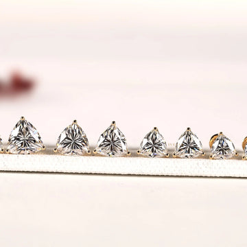 Trillion Cut Moissanite Diamond Solitaire Stud Earrings For Women