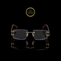 Modern Luxury Rimless Sunglasses with Faceted Crystal Edges