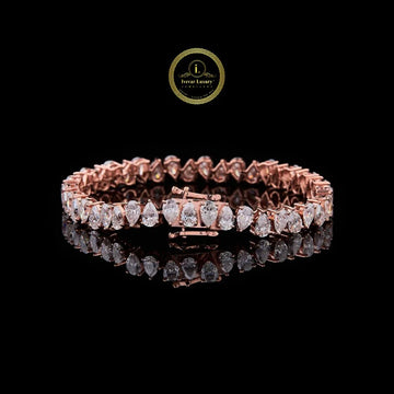 Pear Shape Cut Moissanite Diamond Tennis Bracelet
