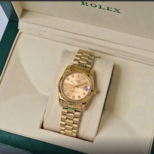 Classic Gold Tone Champagne Dial Automatic Watch