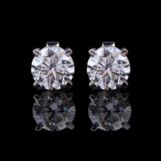 2.42 TCW Desire Round Moissanite Diamond Stud Earrings Custom Jewelry By Ivevar