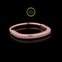 Minimalist Pave Moissanite Diamond Hinged Bracelet