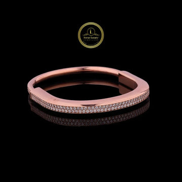 Minimalist Pave Moissanite Diamond Hinged Bracelet