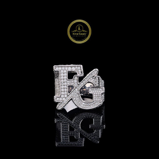 Custom Iced Out Initial Letter Ring – Luxury Hip Hop Moissanite Diamond Personalized Jewelry