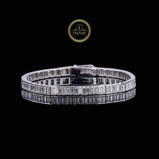 Emerald Cut Channel Set Lab Grown Diamond Tennis Bracelet