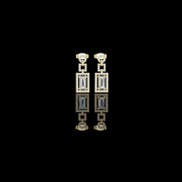 1.55 CT Luxury Baguette Cut Moissanite Diamond Geometric Drop Earrings For Trendy Girls
