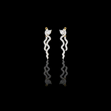 Snake Motif Pear Cut Moissanite Diamond Dangle Earrings with Pavé Setting