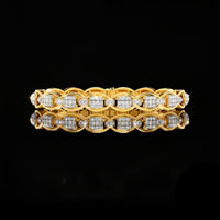 0.84 TCW Intricately Designed Diamond Link Bracelet in Lab Grown Diamond with Pave Set Rectangular and Oval Motifs