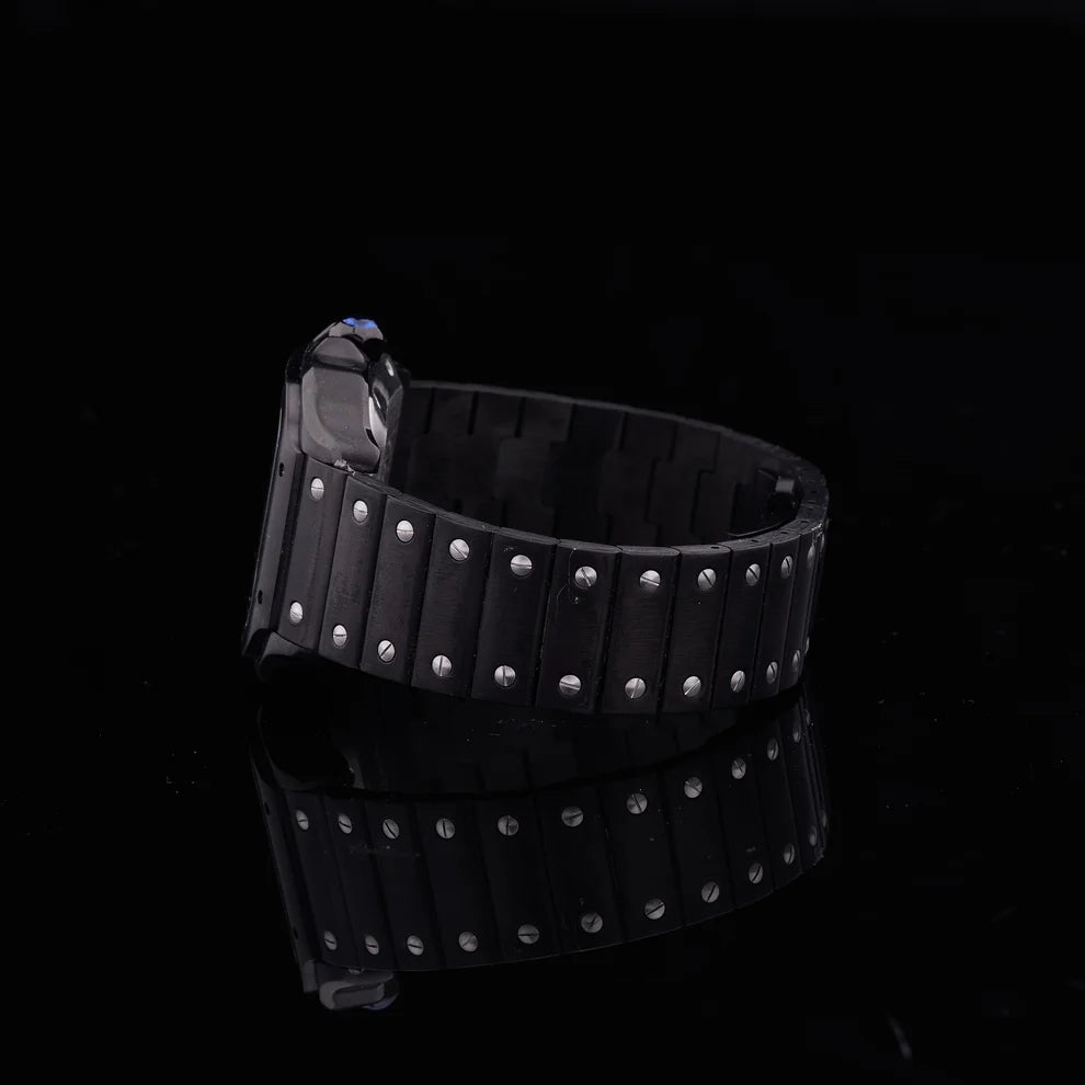 Midnight Diamond Prestige Collection Full Pavé Diamond Chronograph Black Luxury Timepiece Duo