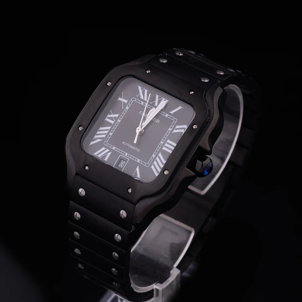 Midnight Diamond Prestige Collection Full Pavé Diamond Chronograph Black Luxury Timepiece Duo