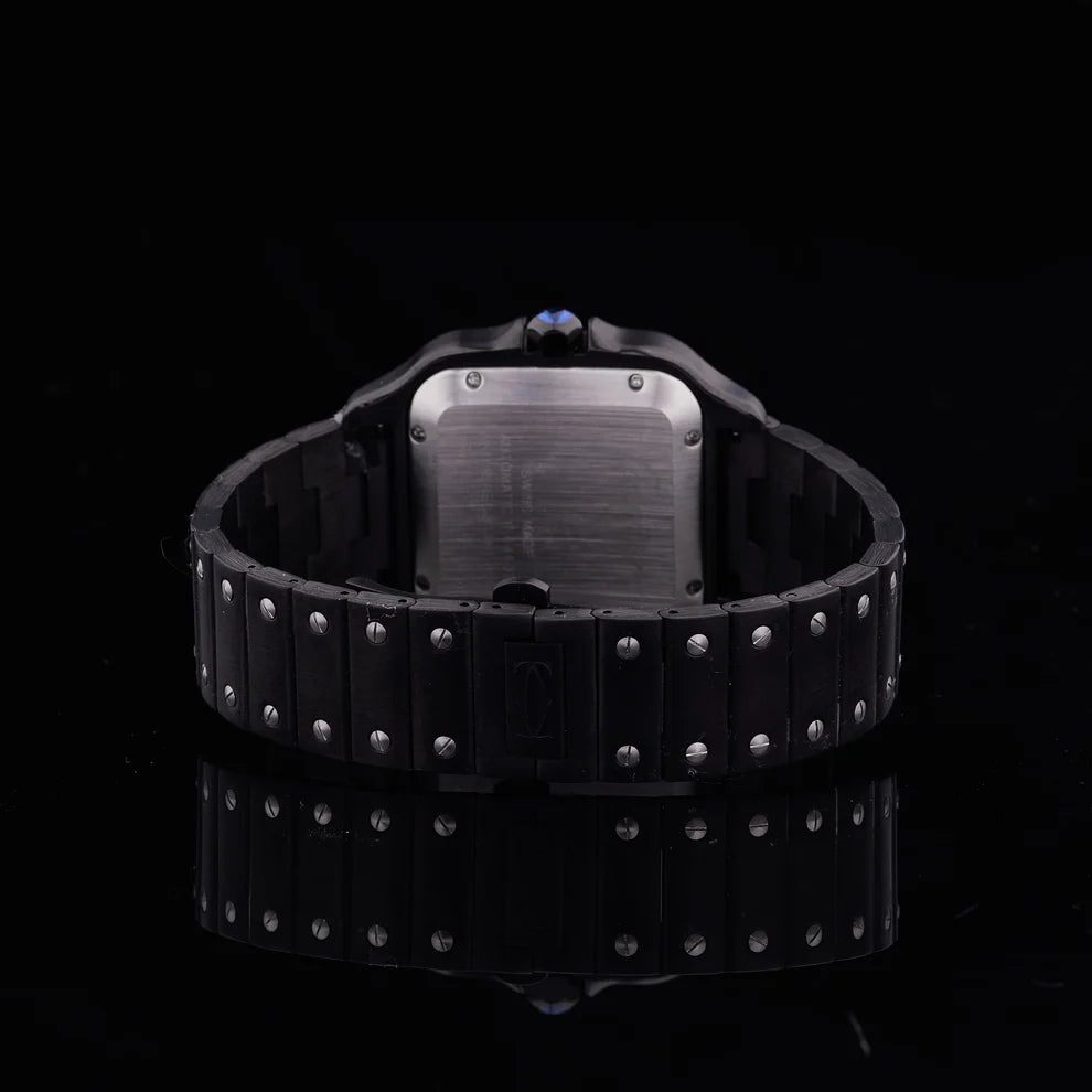Midnight Diamond Prestige Collection Full Pavé Diamond Chronograph Black Luxury Timepiece Duo