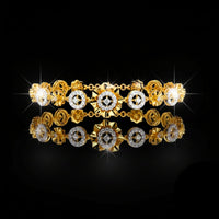Round Cut Moissanite Diamond Vintage Style Station Bracelet