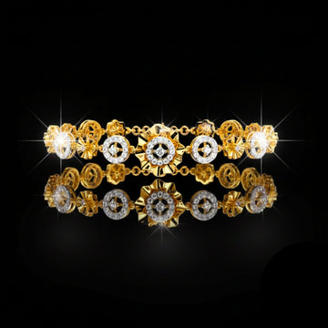 Round Cut Moissanite Diamond Vintage Style Station Bracelet