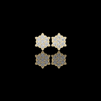 Celestial Bloom Moissanite Diamond Cluster Stud Earrings with Petal Inspired Floral Geometry