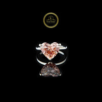 Heart Shape Engagement Ring For Her With Moissanite Diamond