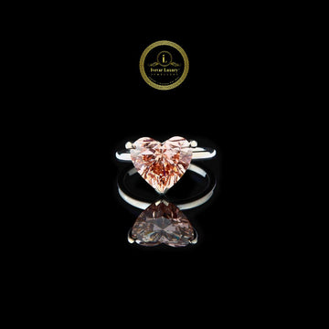 Heart Shape Engagement Ring For Her With Moissanite Diamond