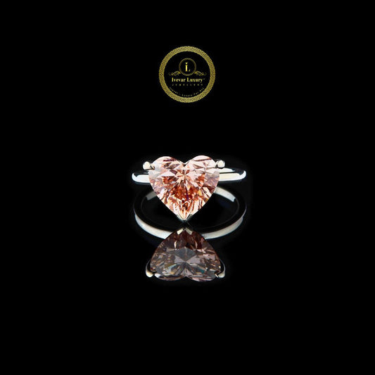 Solitaire Heart Lab Diamond Wedding Ring For Her