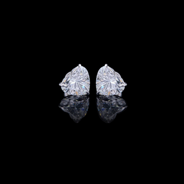1.55 TCW Elegant Heart Shaped Lab Grown Stud Earrings in Polished Silver Sparkling Romantic Jewelry