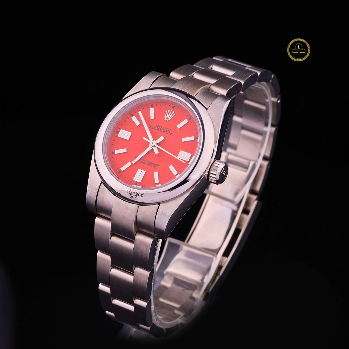 Red Dial Stainless Steel Watch – Classic Men’s Timepiece - View 2