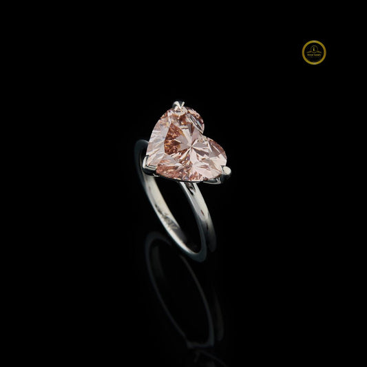 Solitaire Heart Moissanite Diamond Wedding Ring For Her