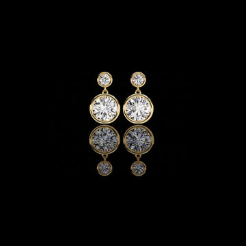 1.83 TCW Sophisticated Moissanite Bezel Set Radiant Round Cut Diamond Earring for the Discerning