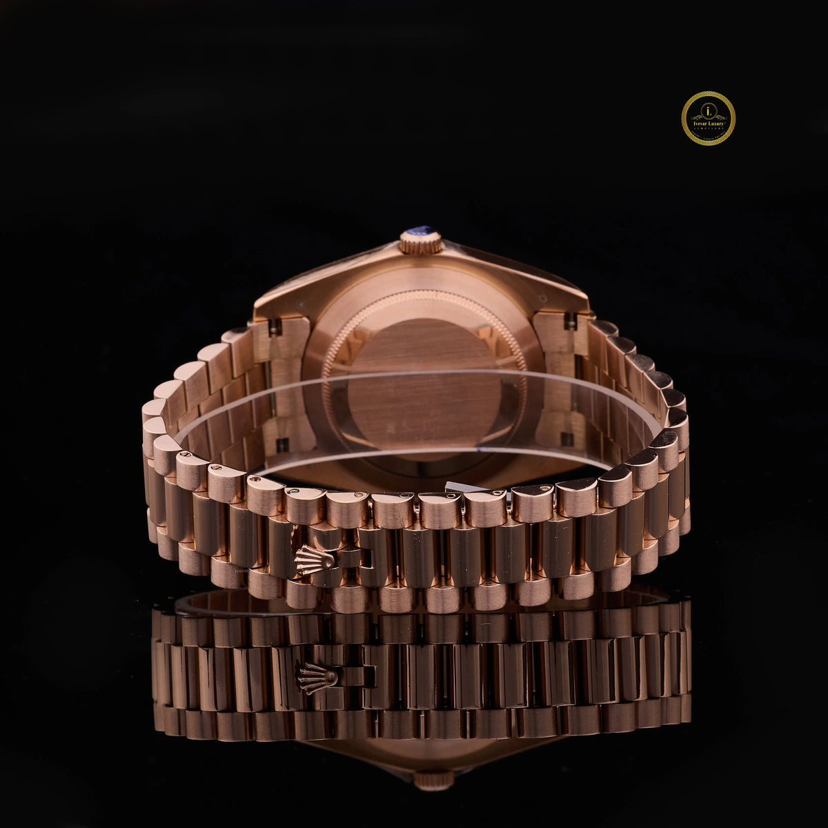 Luxury Green Dial Rose Gold Calendar Watch - View 4