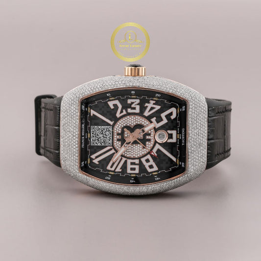 Skeleton Watch with Oversized Arabic Dial With Leather Strap