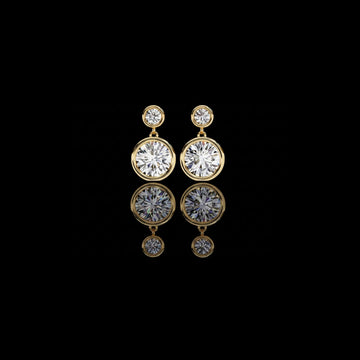 2.20 TCW Sophisticated Moissanite Bezel Set Radiant Round Diamond Earring for the Discerning