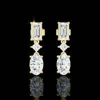 1.82 CT Exquisite Luxury Oval Lab Grown Diamond Drop Earrings Elegant Statement Jewelry