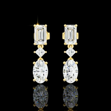 1.82 CT Exquisite Luxury Oval Lab Grown Diamond Drop Earrings Elegant Statement Jewelry
