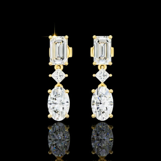 1.82 CT Exquisite Luxury Oval Lab Grown Diamond Drop Earrings Elegant Statement Jewelry