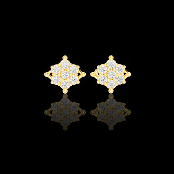 0.49 TCW Elegant Moissanite Diamond Cluster Stud Earrings with Round Floral Inspired Design For Occasion