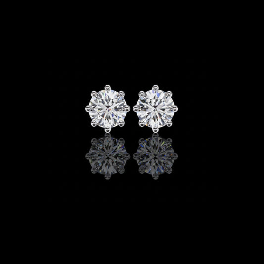 2.57 TCW Ultimate Collection of Luxury Moissanite Round Cut Created Diamond Six Prong Solitaire Elegance Earring