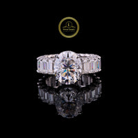 Women Oveal Cut Lab Grown Diamond  With Bugget Diamond Full Bling Bling Ring by Ivevar