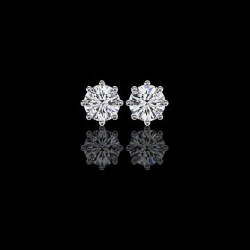 2.60 TCW Ultimate Collection of Luxury Round Cut Moissanite Diamond Six Prong Solitaire Elegance Earring