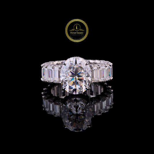 Women Oveal Cut Moissanite Diamond  With Bugget Diamond Full Bling Bling Ring by Ivevar.