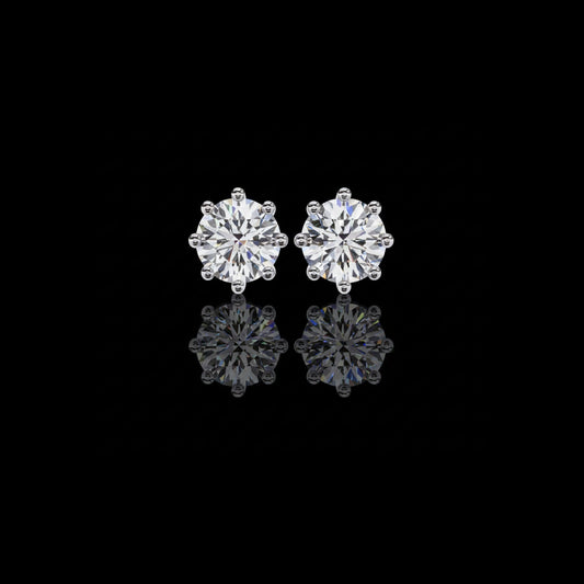 Ultimate Collection of Luxury Round Cut Lab Created Diamond Six Prong Solitaire Elegance Earring