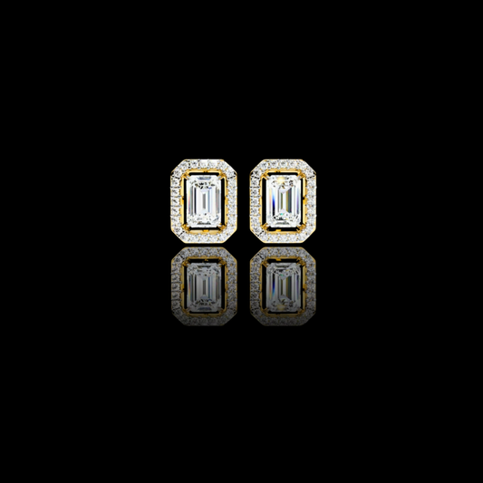 0.76 CT Lab Grown Emerald Cut Diamond Stud Earring The Ultimate Everyday Luxury For Mine