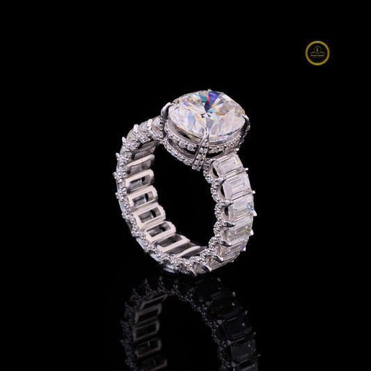 Women Oveal Cut Moissanite Diamond  With Bugget Diamond Full Bling Bling Ring by Ivevar.