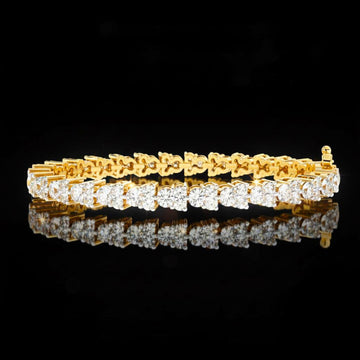 1.28 TCW Luxury Trinity Cluster Round Cut Lab Grown Diamond Tennis Bracelet Brilliant High Shine Jewelry