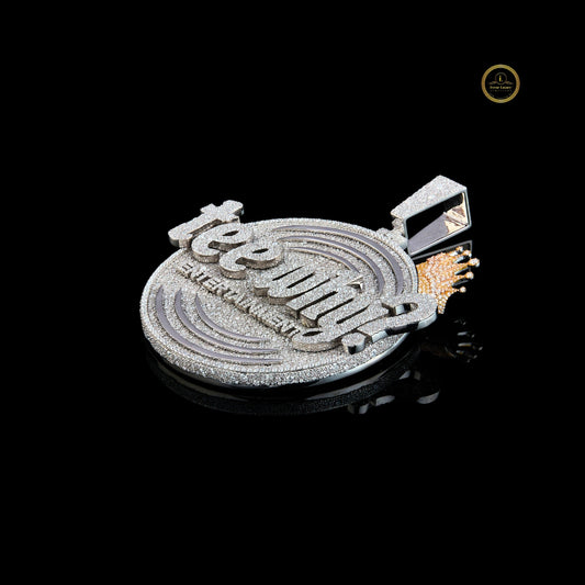 Custom Iced Out Name Pendant with Crown Lab Grown Fully Diamond Hip Hop Necklace