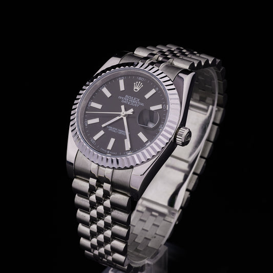 Automatic Date Watch with Black Dial & Jubilee Band