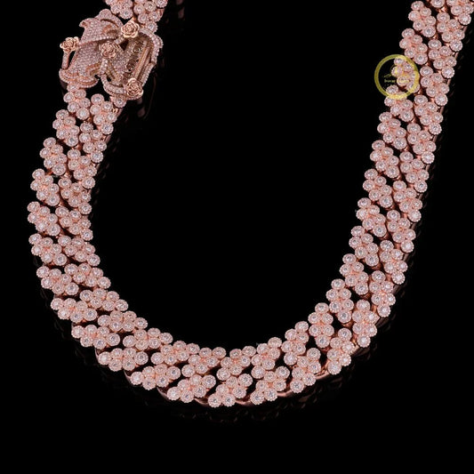 Iced Out Heavy Choker Necklace Encrusted with Brilliant Cut Moissanite