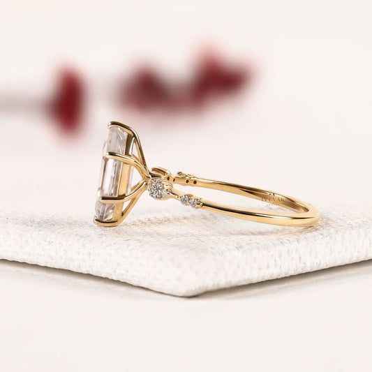 Dutch Marquise Solitaire with Accent Lab Diamond Ring