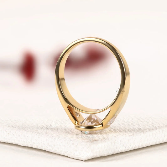 Bezel Set Oval Cut Lab Diamond Engagement Ring