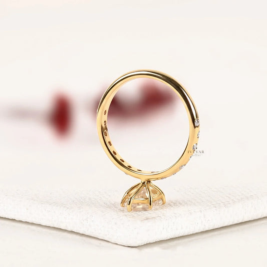 Dutch Marquise Pave Accents Lab Diamond Engagement Ring
