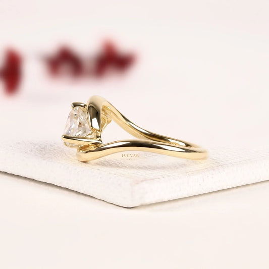 East West Marquise Cut Lab Diamond Bypass Band Ring