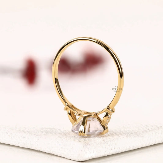 Rose Cushion Lab Diamond Solitaire Engagement Ring