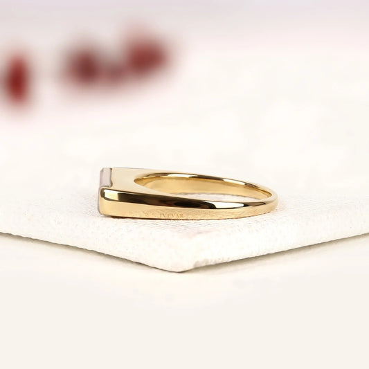 East-West Elongated Baguette Lab Diamond Solitaire Ring